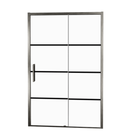 Balmani Senses Design douche schuifdeur rechts 140 cm x 210 cm Lined glas, Brushed GunMetal profielen