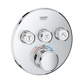Grohe Grohtherm SmartControl Round Thermostat-Duscharmatur: Unterputz, für 3 Verbraucher, Chrom glänzend