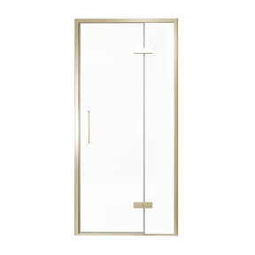 Balmani Senses Design Dusche Drehtür, Rechts, 100 cm x 210 cm, Klarglas, Profil Brushed Champagner Gold