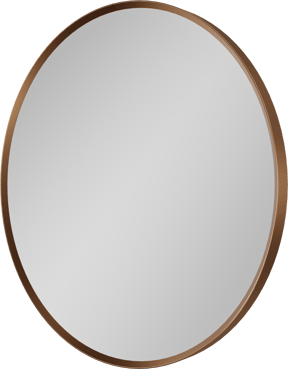 Balmani Auro Gäste-WC Spiegel: Rund, Brushed Rosegold, Ø 45 cm