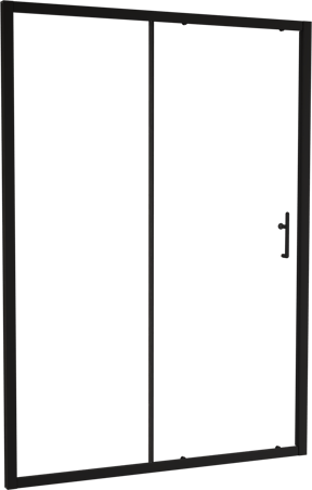 Linie Cadiz Dusche Schiebetür 140 cm x 190 cm Klarglas matt Schwarz profil