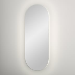 Balmani Giro Badspiegel mit Beleuchtung: Oval, 42 x 110 cm, mit Anti-Beschlag Spiegelheizung