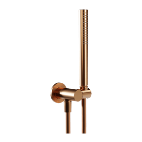 Blaufoss Round Handbrause-Set: inkl. Schlauchanschluss: 1jet, Brushed Rosegold