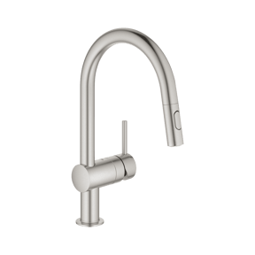 Grohe Minta C-uitloop keukenkraan met uittrekbare kop Supersteel 32321DC2