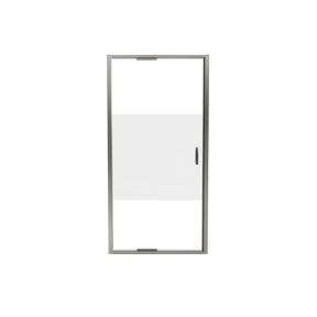 Luca Varess Vidor In douche draaideur 100 cm x 190 cm Helder glas met matte strook glanzend chroom profiel