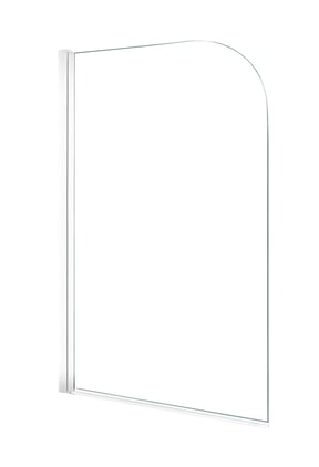 Linie Palma Badewannenaufsatz: 80 cm, Klarglas, Weißes Profil