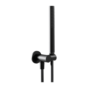 Blaufoss Round Handbrause-Set: inkl. Schlauchanschluss: 1jet, Schwarz Matt