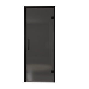 Balmani Senses Design douche draaideur rechts 90 cm x 210 cm Rookglas, Zwarte profielen