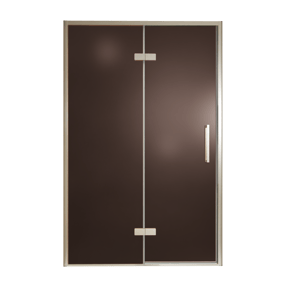 Balmani Senses Design douche draaideur links 140 cm x 210 cm Brons glas, Brushed CoolMetal profielen