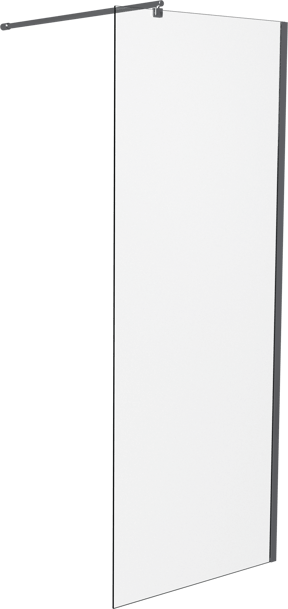 SanyOne Walk-In Dusche: 80 x 195 cm, Klarglas, Chrom Profil, glänzend