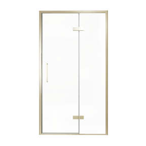 Balmani Senses Design Dusche Drehtür, Rechts, 120 cm x 210 cm, Klarglas, Profil Brushed Champagner Gold