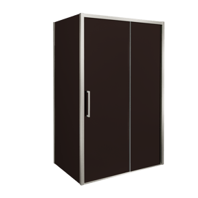 Balmani Senses Design douchehoek met rechtse schuifdeur en vaste zijwand, 120 x 90 cm, Brons, Brushed CoolMetal profielen