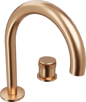 Blaufoss Pavilion Curve 2-gats wastafelkraan Brushed Rosegold