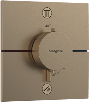 Hansgrohe Showerselect Comfort E thermostat de douche encastré 2 évacuations Brushed Bronze