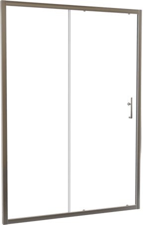 Linie Cadiz Dusche Schiebetür 140 cm x 190 cm Klarglas Brushed Chrome Profil