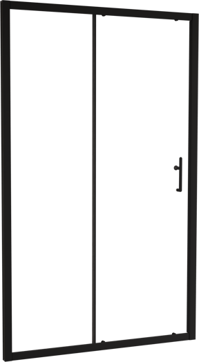 Linie Cadiz porte coulissante 120 cm x 190 cm verre transparent profil noir mat