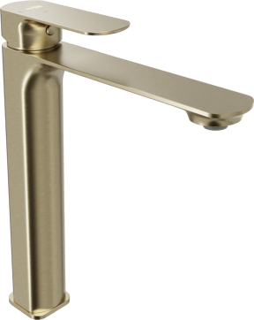 Blaufoss Bodan Waschbecken Armatur: Erhöht, Brushed Champagne Gold