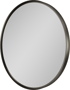 Balmani Auro Gäste-WC Spiegel: Rund, Brushed GunMetal, Ø 35 cm