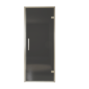 Balmani Senses Design Dusche Drehtür, Rechts, 90 cm x 210 cm, Rauchglas, Profil Brushed CoolMetal