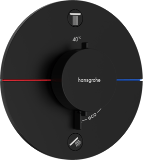 Hansgrohe Showerselect Comfort S inbouw thermostaat 2 uitgangen mat zwart
