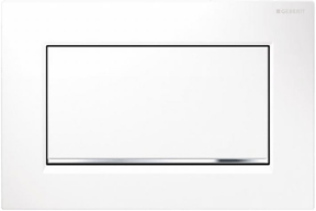 Sigma10 bedieningspaneel eenknopsbediening Hoogglans Wit voor UP320 of UP720 inbouwreservoir