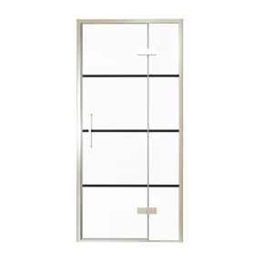 Balmani Senses Design Dusche Drehtür, Rechts, 100 cm x 210 cm, Lined, Profil Brushed CoolMetal