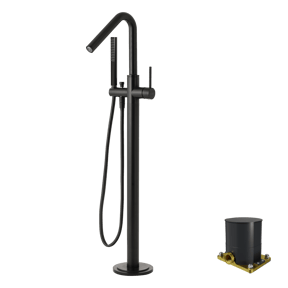 Blaufoss Round Move vrijstaande badkraan mat zwart