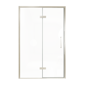 Balmani Senses Design Dusche Drehtür, Links, 140 cm x 210 cm, Klarglas, Profil Brushed CoolMetal