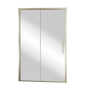 Balmani Senses Design porte coulissante à gauche 120 cm x 210 cm verre Miroir Reflex, Profil Brushed Champagne Gold