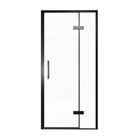 Balmani Senses Design douche draaideur rechts 100 cm x 210 cm Helder glas, Zwarte profielen