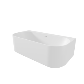 Luca Varess Laguna tweepersoons halfvrijstaand bad met LED 170 x 85 cm acryl mat wit