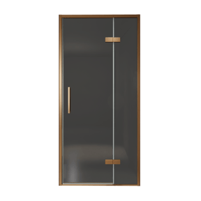 Balmani Senses Design porte pivotante à droite 100 cm x 210 cm verre fumé, Profil Brushed Rosegold