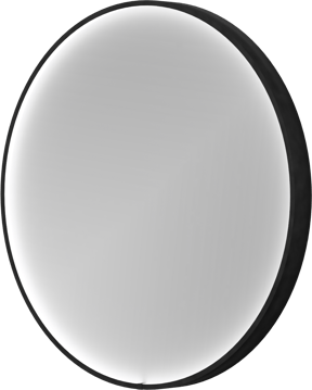 Balmani Secret Black rond badkamerspiegel zwart Ø 60 cm met spiegelverlichting en anti-damp