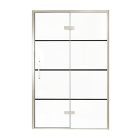 Balmani Senses Design douche draaideur rechts 140 cm x 210 cm Lined glas, Brushed CoolMetal profielen