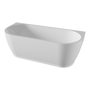 Linie Paulo halb freistehende Badewanne: 170 x 75 cm, Acryl, Weiß Glänzend