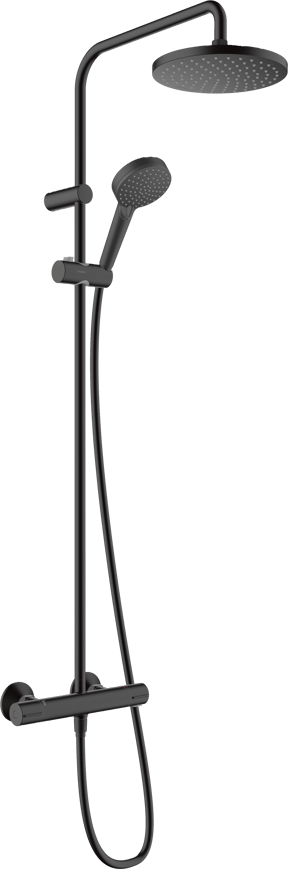 Hansgrohe Vernis Blend thermostatische kraan regendoucheset Mat Zwart