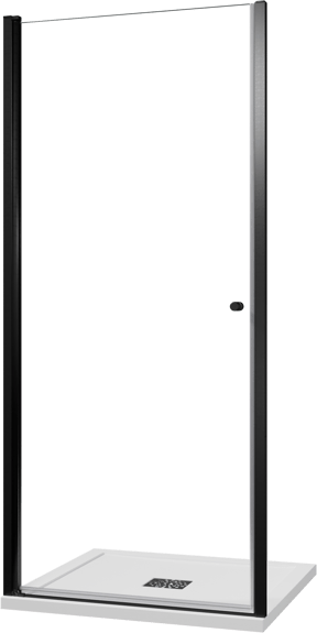 Luca Varess Kuresa douche draaideur 95 x 200 cm helder glas mat zwart profiel
