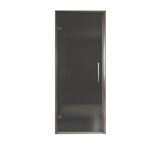 Balmani Senses Design porte pivotante à gauche 90 cm x 210 cm verre fumé, Profil Brushed GunMetal