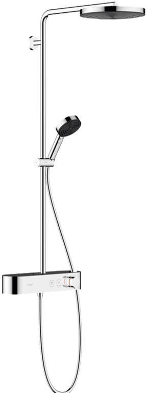 Hansgrohe Pulsify 260 Regendusche Duschsystem mit Thermostatbatterie: Wandmontage, Chrom Glänzend