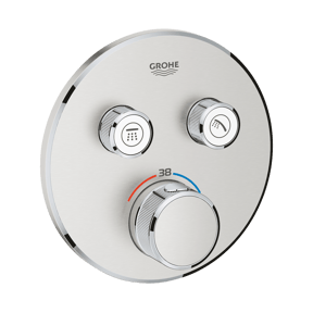 Grohe Grohtherm SmartControl Round thermostat de douche encastré 2 fonctions Supersteel