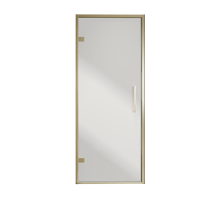 Balmani Senses Design porte pivotante à gauche 90 cm x 210 cm verre Miroir Reflex, Profil Brushed Champagne Gold