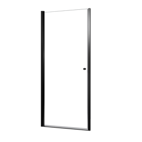 Luca Varess Kuresa Duschtür: Drehtür, 90 x 200 cm, Klarglas, Schwarzes Profil, matt