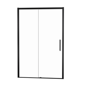 Balmani Senses Design porte coulissante réversible 140 cm x 210 cm verre transparent, Profil noir
