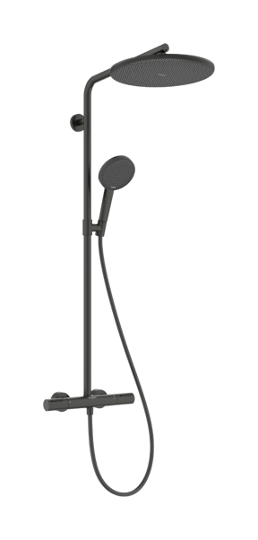 Hansgrohe Raindance Alive S Puro Showerpipe regendoucheset 300 1jet, Ecosmart met Ecostat element thermostaat Brushed Black Chrome