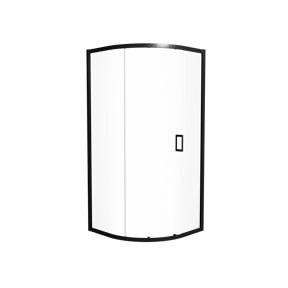 Luca Varess Vidor coin douche quart de rond avec porte coulissante 90 x 90 cm verre transparent profil noir mat
