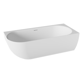Balmani Forte baignoire d'angle droite duo 175 x 78 cm Solid Surface blanc mat