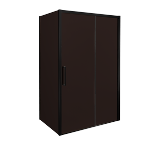 Balmani Senses Design Eckdusche: Schiebetür (Rechts) mit fixierte Seitenwand, 120 x 100 cm, Bronze, Profil Schwarz matt