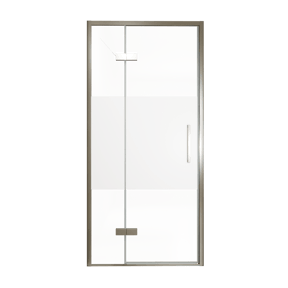 Balmani Senses Design douche draaideur links 100 cm x 210 cm Helder glas met matte strook, Brushed GunMetal profielen