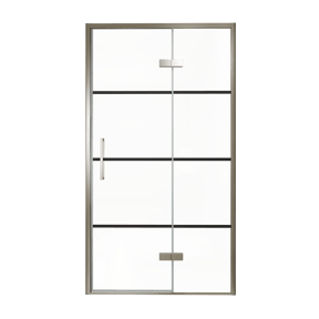 Balmani Senses Design Dusche Drehtür, Rechts, 120 cm x 210 cm, Lined, Profil Brushed GunMetal