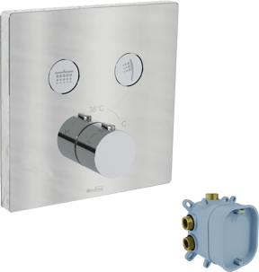 Blaufoss Switchline thermostat de douche encastré 2 évacuations chrome incl élément intégré